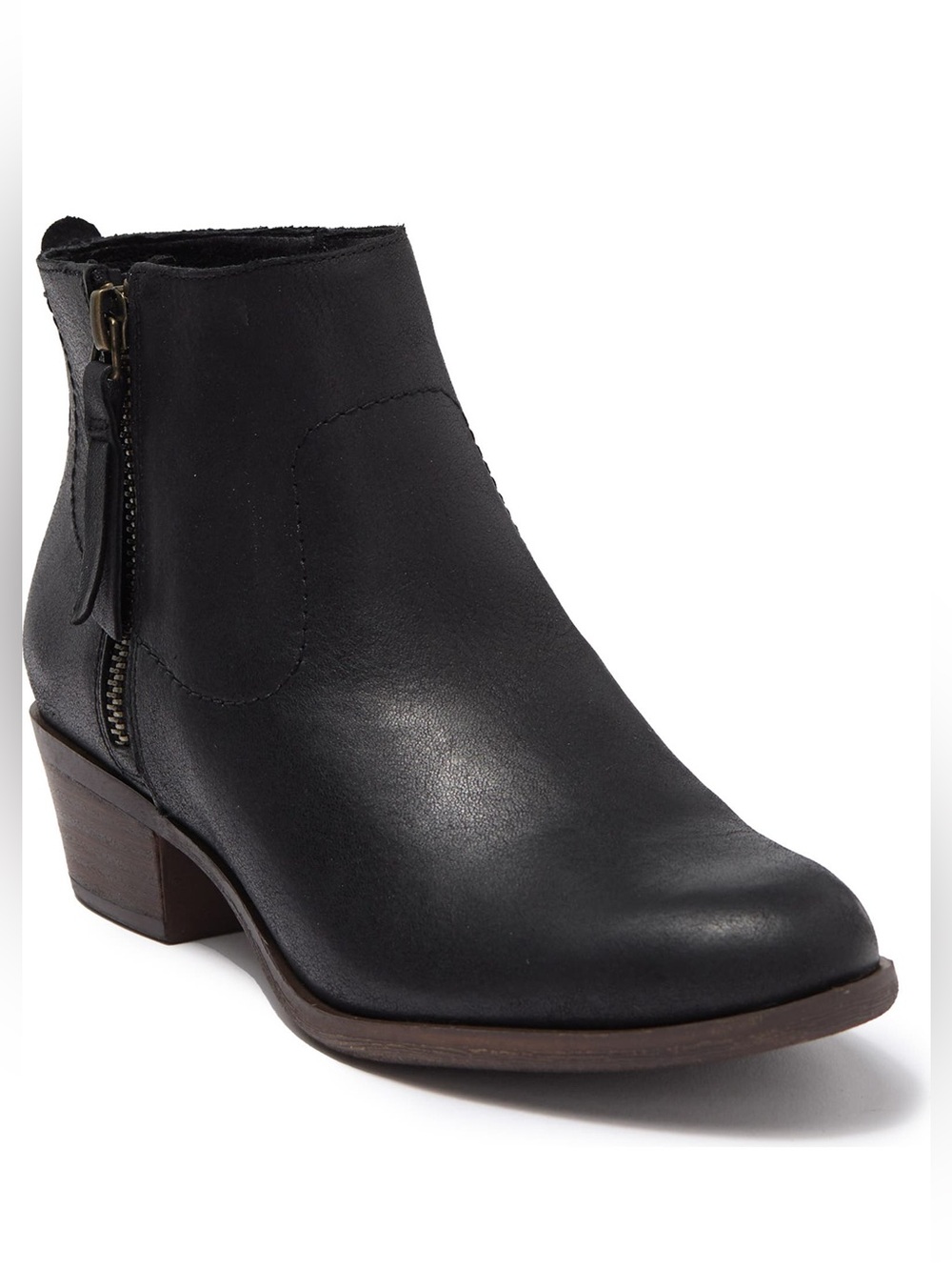 LUCKY BRAND WOMENS BLANDRE ANKLE BOOTIE BOOTS BLACK LEATHER SIZE 10 NWOT